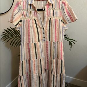Striped Tiered dress by Anthropologie